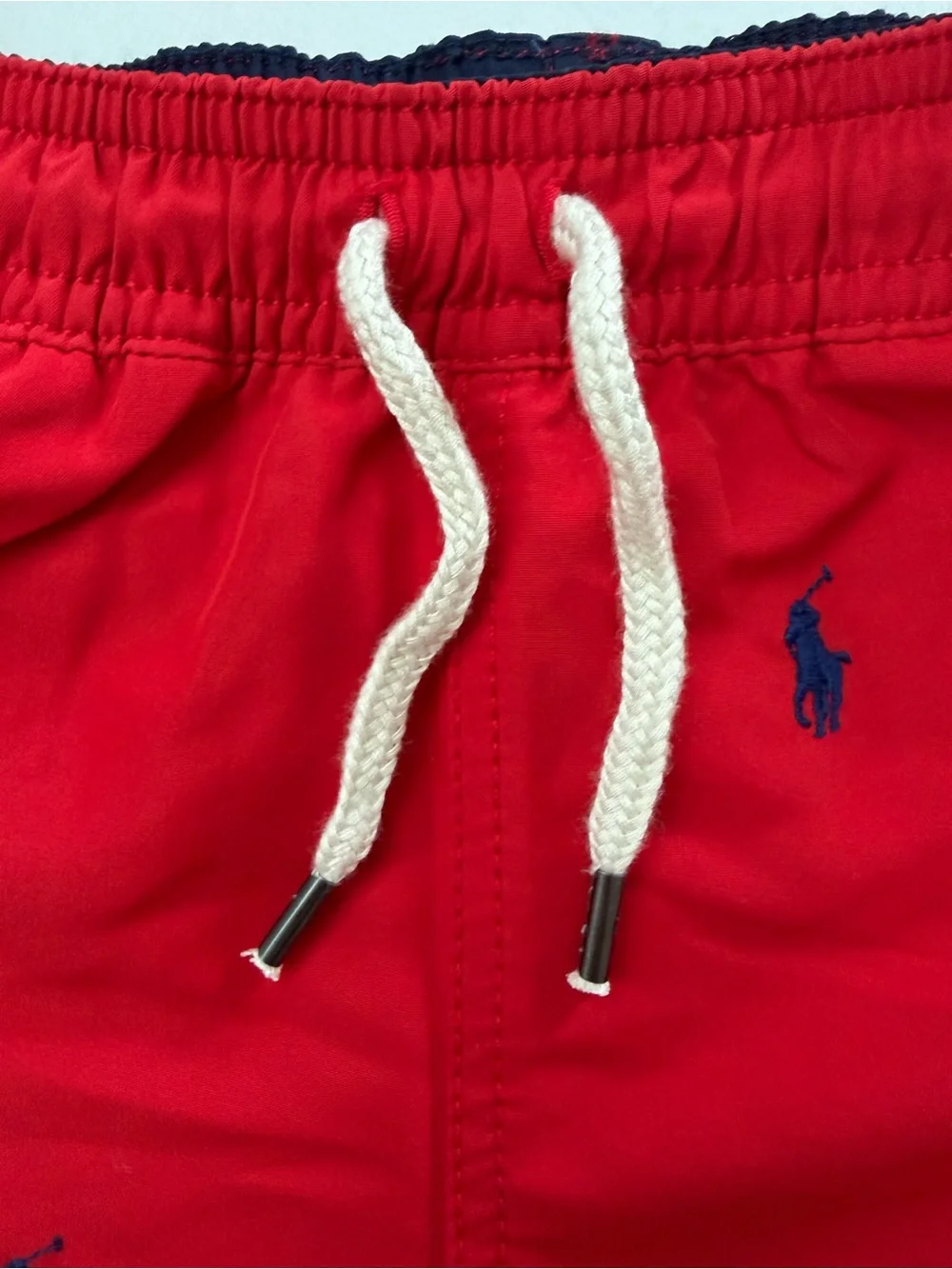 Polo by Ralph Lauren Youth Red Swim Shorts with Navy Pony Embroidery